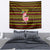 Uganda Christmas Tapestry with Flamingo Lights Uganda Flag and Black Red Yellow Tribal Pattern Design - Wonder Print Shop