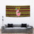 Uganda Christmas Tapestry with Flamingo Lights Uganda Flag and Black Red Yellow Tribal Pattern Design - Wonder Print Shop