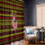 Uganda Christmas Window Curtain with Flamingo Lights Uganda Flag and Black Red Yellow Tribal Pattern Design - Wonder Print Shop