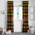 Uganda Christmas Window Curtain with Flamingo Lights Uganda Flag and Black Red Yellow Tribal Pattern Design - Wonder Print Shop