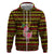 Uganda Christmas Zip Hoodie with Flamingo Lights Uganda Flag and Black Red Yellow Tribal Pattern Design - Wonder Print Shop
