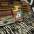 Uganda Christmas Back Car Seat Cover with Santa in Canoe Christmas Tree Uganda Map Flag and Black Red Yellow Tribal Pattern Design - Wonder Print Shop