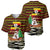 Uganda Christmas Baseball Jersey with Santa in Canoe Christmas Tree Uganda Map Flag and Black Red Yellow Tribal Pattern Design - Wonder Print Shop