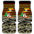 Uganda Christmas Car Mats with Santa in Canoe Christmas Tree Uganda Map Flag and Black Red Yellow Tribal Pattern Design - Wonder Print Shop