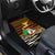 Uganda Christmas Car Mats with Santa in Canoe Christmas Tree Uganda Map Flag and Black Red Yellow Tribal Pattern Design - Wonder Print Shop