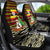 Uganda Christmas Car Seat Cover with Santa in Canoe Christmas Tree Uganda Map Flag and Black Red Yellow Tribal Pattern Design - Wonder Print Shop