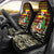 Uganda Christmas Car Seat Cover with Santa in Canoe Christmas Tree Uganda Map Flag and Black Red Yellow Tribal Pattern Design - Wonder Print Shop