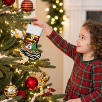 Uganda Christmas Stocking with Santa in Canoe Christmas Tree Uganda Map Flag and Black Red Yellow Tribal Pattern Design - Wonder Print Shop