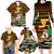 Uganda Christmas Family Matching Long Sleeve Bodycon Dress and Hawaiian Shirt with Santa in Canoe Christmas Tree Uganda Map Flag and Black Red Yellow Tribal Pattern Design - Wonder Print Shop
