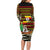 Uganda Christmas Family Matching Long Sleeve Bodycon Dress and Hawaiian Shirt with Santa in Canoe Christmas Tree Uganda Map Flag and Black Red Yellow Tribal Pattern Design - Wonder Print Shop