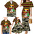 Uganda Christmas Family Matching Mermaid Dress and Hawaiian Shirt with Santa in Canoe Christmas Tree Uganda Map Flag and Black Red Yellow Tribal Pattern Design - Wonder Print Shop