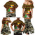 Uganda Christmas Family Matching Mermaid Dress and Hawaiian Shirt with Santa in Canoe Christmas Tree Uganda Map Flag and Black Red Yellow Tribal Pattern Design - Wonder Print Shop