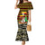 Uganda Christmas Family Matching Mermaid Dress and Hawaiian Shirt with Santa in Canoe Christmas Tree Uganda Map Flag and Black Red Yellow Tribal Pattern Design - Wonder Print Shop