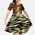 Uganda Christmas Family Matching Off The Shoulder Long Sleeve Dress and Hawaiian Shirt with Santa in Canoe Christmas Tree Uganda Map Flag and Black Red Yellow Tribal Pattern Design - Wonder Print Shop