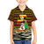 Uganda Christmas Family Matching Off Shoulder Maxi Dress and Hawaiian Shirt with Santa in Canoe Christmas Tree Uganda Map Flag and Black Red Yellow Tribal Pattern Design - Wonder Print Shop