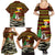 Uganda Christmas Family Matching Summer Maxi Dress and Hawaiian Shirt with Santa in Canoe Christmas Tree Uganda Map Flag and Black Red Yellow Tribal Pattern Design - Wonder Print Shop