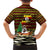 Uganda Christmas Kid Hawaiian Shirt with Santa in Canoe Christmas Tree Uganda Map Flag and Black Red Yellow Tribal Pattern Design - Wonder Print Shop