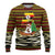 Uganda Christmas Ugly Christmas Sweater with Santa in Canoe Christmas Tree Uganda Map Flag and Black Red Yellow Tribal Pattern Design - Wonder Print Shop