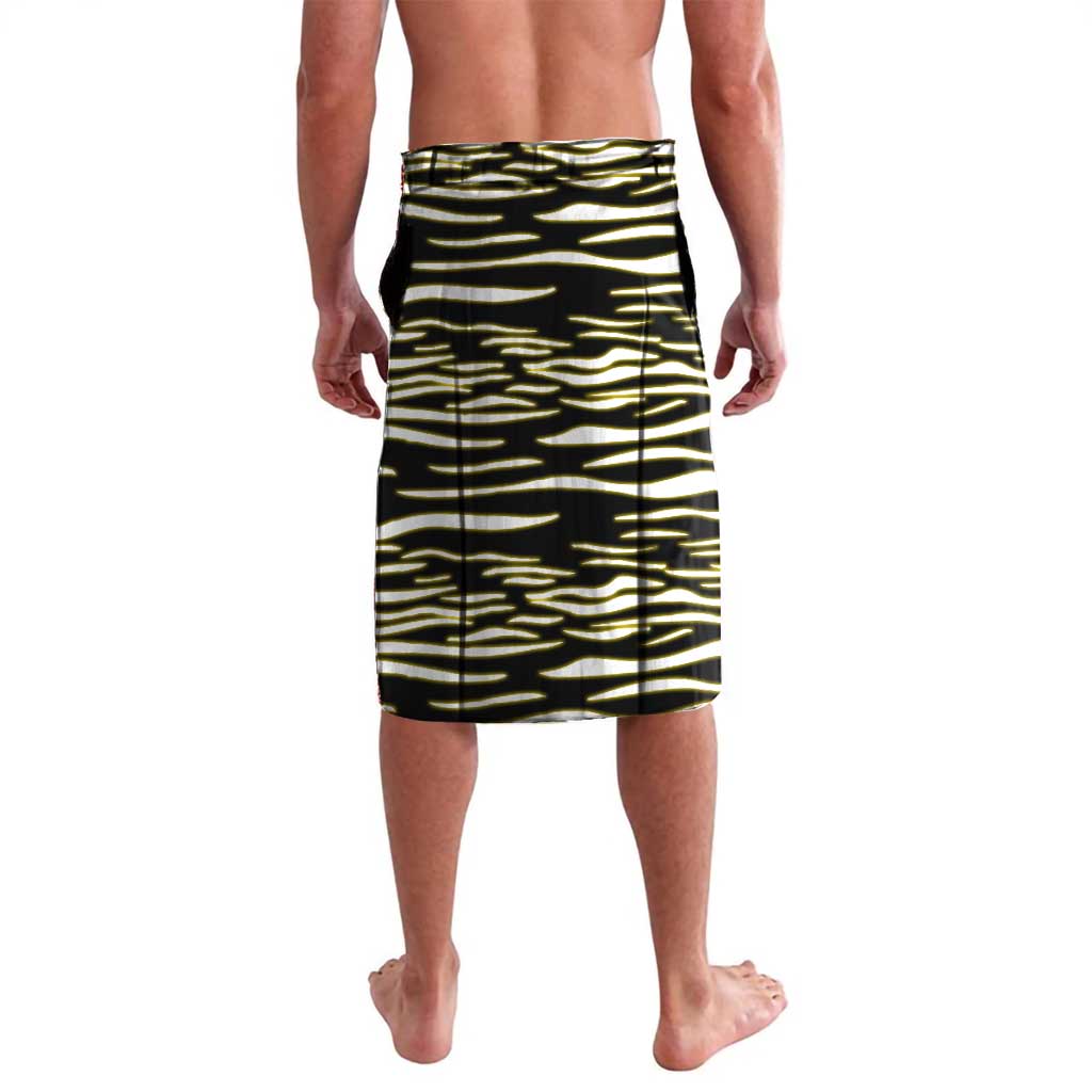 Uganda Christmas Lavalava with Santa in Canoe Christmas Tree Uganda Map Flag and Black Red Yellow Tribal Pattern Design - Wonder Print Shop