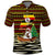 Uganda Christmas Polo Shirt with Santa in Canoe Christmas Tree Uganda Map Flag and Black Red Yellow Tribal Pattern Design - Wonder Print Shop