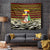 Uganda Christmas Tapestry with Santa in Canoe Christmas Tree Uganda Map Flag and Black Red Yellow Tribal Pattern Design - Wonder Print Shop