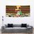 Uganda Christmas Tapestry with Santa in Canoe Christmas Tree Uganda Map Flag and Black Red Yellow Tribal Pattern Design - Wonder Print Shop
