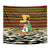 Uganda Christmas Tapestry with Santa in Canoe Christmas Tree Uganda Map Flag and Black Red Yellow Tribal Pattern Design - Wonder Print Shop