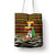 Uganda Christmas Tote Bag with Santa in Canoe Christmas Tree Uganda Map Flag and Black Red Yellow Tribal Pattern Design - Wonder Print Shop