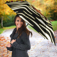 Uganda Christmas Umbrella with Santa in Canoe Christmas Tree Uganda Map Flag and Black Red Yellow Tribal Pattern Design - Wonder Print Shop