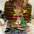 Uganda Christmas Women Casual Shirt with Santa in Canoe Christmas Tree Uganda Map Flag and Black Red Yellow Tribal Pattern Design - Wonder Print Shop