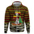 Uganda Christmas Zip Hoodie with Santa in Canoe Christmas Tree Uganda Map Flag and Black Red Yellow Tribal Pattern Design - Wonder Print Shop
