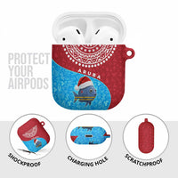 Aruba Christmas AirPods Case with Santa Fish Aruba Flag Ocean Icons and Red Blue Holiday Pattern Design - Wonder Print Shop