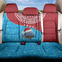 Aruba Christmas Back Car Seat Cover with Santa Fish Aruba Flag Ocean Icons and Red Blue Holiday Pattern Design - Wonder Print Shop
