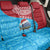 Aruba Christmas Back Car Seat Cover with Santa Fish Aruba Flag Ocean Icons and Red Blue Holiday Pattern Design - Wonder Print Shop