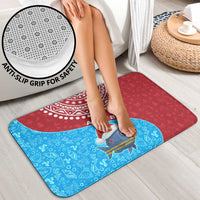 Aruba Christmas Bathroom Set with Santa Fish Aruba Flag Ocean Icons and Red Blue Holiday Pattern Design - Wonder Print Shop