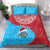 Aruba Christmas Bedding Set with Santa Fish Aruba Flag Ocean Icons and Red Blue Holiday Pattern Design - Wonder Print Shop