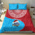 Aruba Christmas Bedding Set with Santa Fish Aruba Flag Ocean Icons and Red Blue Holiday Pattern Design - Wonder Print Shop