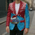 Aruba Christmas Blazer with Santa Fish Aruba Flag Ocean Icons and Red Blue Holiday Pattern Design - Wonder Print Shop