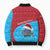 Aruba Christmas Bomber Puffer Jacket with Santa Fish Aruba Flag Ocean Icons and Red Blue Holiday Pattern Design - Wonder Print Shop