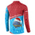 Aruba Christmas Button Sweatshirt with Santa Fish Aruba Flag Ocean Icons and Red Blue Holiday Pattern Design - Wonder Print Shop