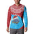 Aruba Christmas Button Sweatshirt with Santa Fish Aruba Flag Ocean Icons and Red Blue Holiday Pattern Design - Wonder Print Shop
