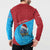 Aruba Christmas Button Sweatshirt with Santa Fish Aruba Flag Ocean Icons and Red Blue Holiday Pattern Design - Wonder Print Shop