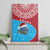 Aruba Christmas Canvas Wall Art with Santa Fish Aruba Flag Ocean Icons and Red Blue Holiday Pattern Design - Wonder Print Shop