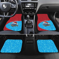 Aruba Christmas Car Mats with Santa Fish Aruba Flag Ocean Icons and Red Blue Holiday Pattern Design - Wonder Print Shop