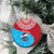 Aruba Christmas Ceramic Ornament with Santa Fish Aruba Flag Ocean Icons and Red Blue Holiday Pattern Design - Wonder Print Shop
