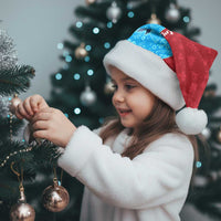 Aruba Christmas Santa Hat with Santa Fish Aruba Flag Ocean Icons and Red Blue Holiday Pattern Design - Wonder Print Shop