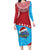 Aruba Christmas Family Matching Long Sleeve Bodycon Dress and Hawaiian Shirt with Santa Fish Aruba Flag Ocean Icons and Red Blue Holiday Pattern Design - Wonder Print Shop