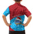 Aruba Christmas Family Matching Off Shoulder Maxi Dress and Hawaiian Shirt with Santa Fish Aruba Flag Ocean Icons and Red Blue Holiday Pattern Design - Wonder Print Shop