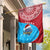 Aruba Christmas Garden Flag with Santa Fish Aruba Flag Ocean Icons and Red Blue Holiday Pattern Design - Wonder Print Shop