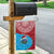 Aruba Christmas Garden Flag with Santa Fish Aruba Flag Ocean Icons and Red Blue Holiday Pattern Design - Wonder Print Shop